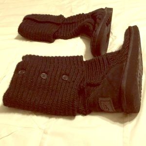 Black UGG knit boots
